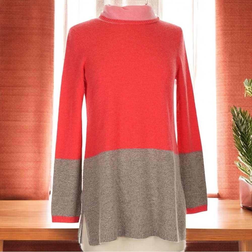 Belford Colorblock 100% Cashmere Turtleneck Comfy‎ Artsy Capsule Size S